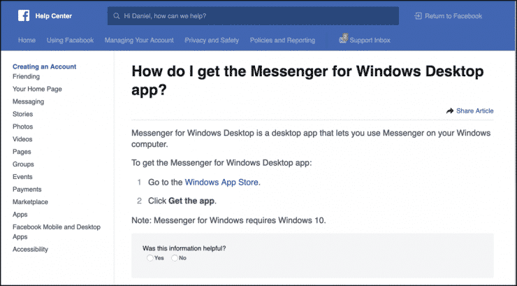 messenger dsktop apps
